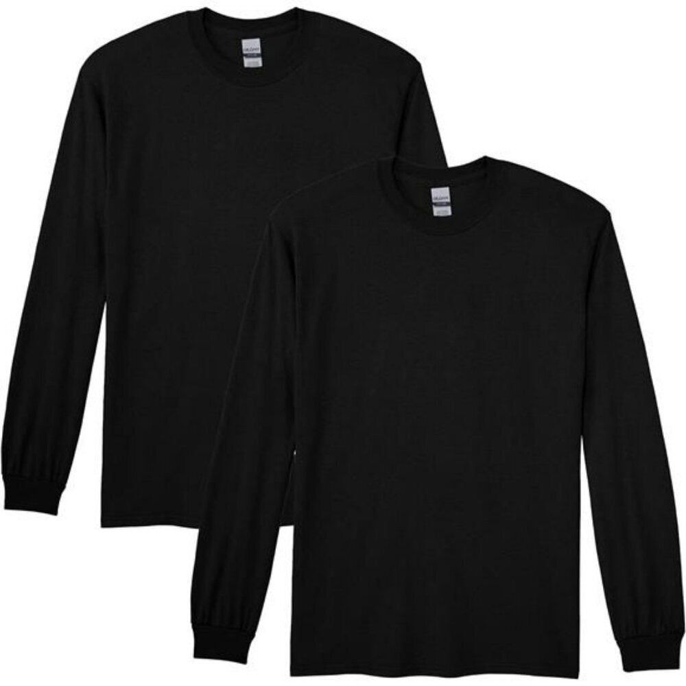 Mens Long Sleeve Moisture Wicking T Shirt 2 Pack Cotton Blend Athletic Fit